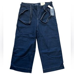 Charter Club Dark Wash Wide-Leg Cropped Tummy Control Jeans